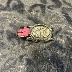 Pink and silver watch hairclip